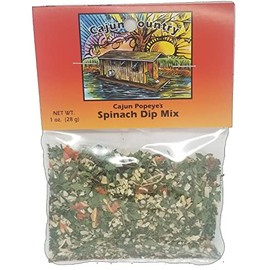 Cajun Country Cajun Popeye's Spinach Dip Mix, 1 Ounce Packet (Seasons 3 Cups of Dip - Salt-Free, No MSG, All Natural Ingredients)