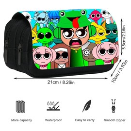 KryfxToy Cartoon Game Pencil Case, Sp-runki Pencil Pouch, Cartoon Stationery Pouch with DIY Book Toy, Suitable for School Office Adult Boys Girls, Birthday Gift