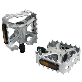 Wellgo Old school BMX MTB Bear Trap 9/16" Bicycle Pedals, Silver, WE3031