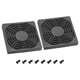 PATIKIL 92mm Cooling Fan Filter with Screw, 2 Pack ABS Ventilator Grill Protector Guard for Fan Protective Cover DIY, Black