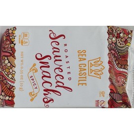 Sea Castle Roasted Spicy Seaweed Snack, .35 Oz. (6 Pack) Gluten Free, Made with Organic Seaweed, Keto Friendly, Kosher