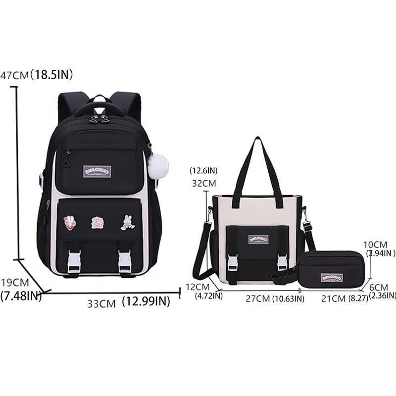 DAMAIYIYI Girls' Backpack Set of 3 Backpack School Backpack Backpack