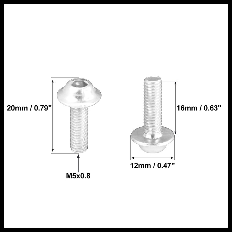 Hihaha 10pcs M5 5mm Motorcycle Windscreen Screw Fairing Bolt Silver