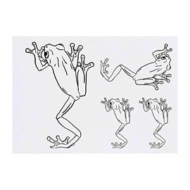 4 x 'Tree Frog' Temporary Tattoos - Water Resistant, Skin-Safe, Non-Toxic Transfers, Mixed Sizes (TO00033101)
