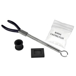 1 oz Gold Smelting Kit for Melting Precious Metals with a Torch Graphite Crucible Cup, Tongs, Graphite Mold, Flux