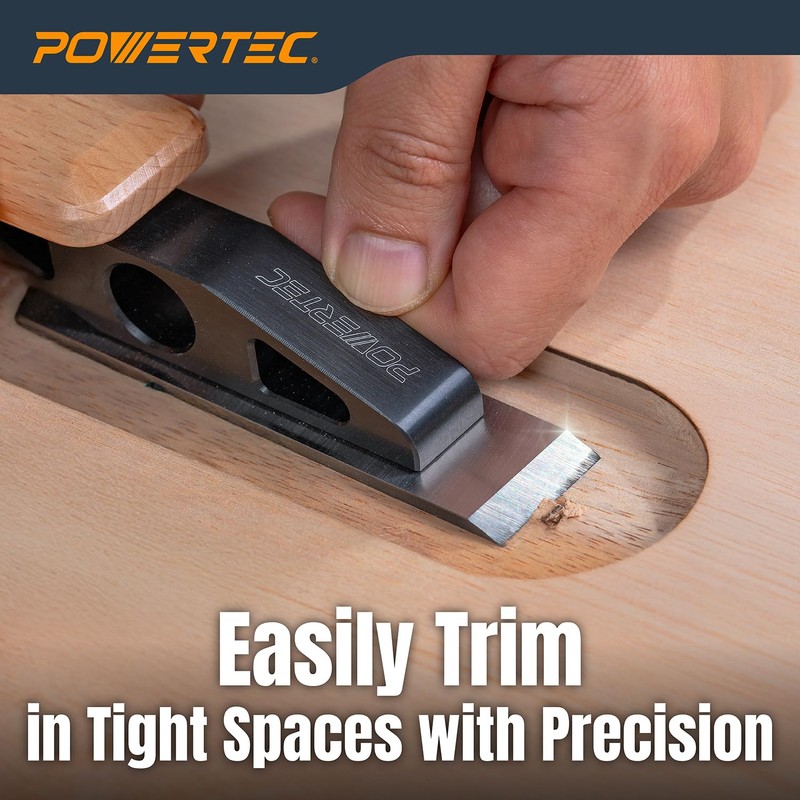 POWERTEC Chisel Plane with Flat Blade – Compact Edge Trimming