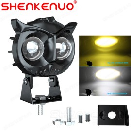 SHENKENUO Led Electric Motobike Scooter Light Ultra Bright Waterproof Headlight Owl Motor