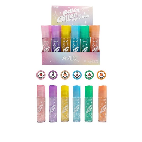 ROLL ON Glitter for FACE Body & Hair 6pc