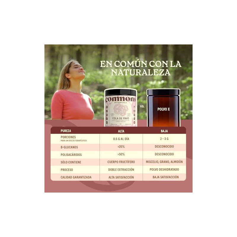 COMMONS Hongos Adaptógenos Hongo Cola de Pavo Extracto en Polvo