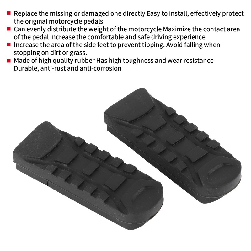 2pcs Motorcycle Front Footpeg Cover Enlarger Rubber Sleeve Fit for