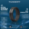 ThunderFit Silicone Wedding Rings For Men, Beveled Brushed Top Edges