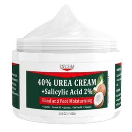 Crema de urea 40% para pies secos y agrietados, hidratante de máxima fuerza para pies y manos con 2% de ácido salicílico, árbol de té y aloe vera, hid
