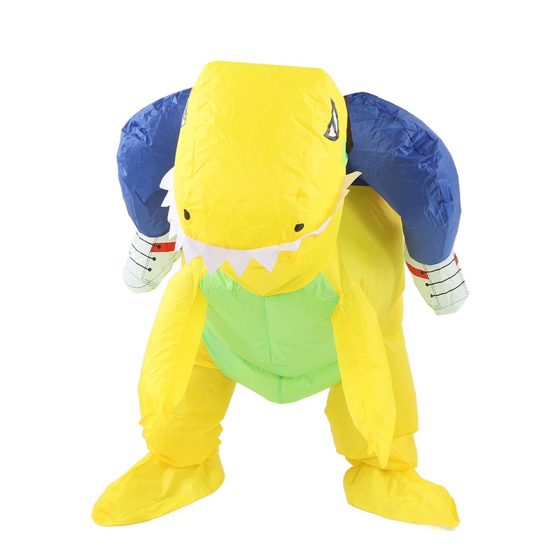 Yellow Dinosaur Inflatable Costume Half Body Model Weird Dinosaur Shape