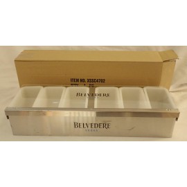 Belvedere Metal Condiment Caddy  Tray w Removable Compartments NEW bar