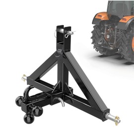 3 Point Trailer Hitch with 2" Receiver Replacement for Category 1 Tractors, Trailer Hitch Tractor Drawbar Adapter for BX, Kubota, John Deere, NorTrac, Kioti(Orange) Mixizap