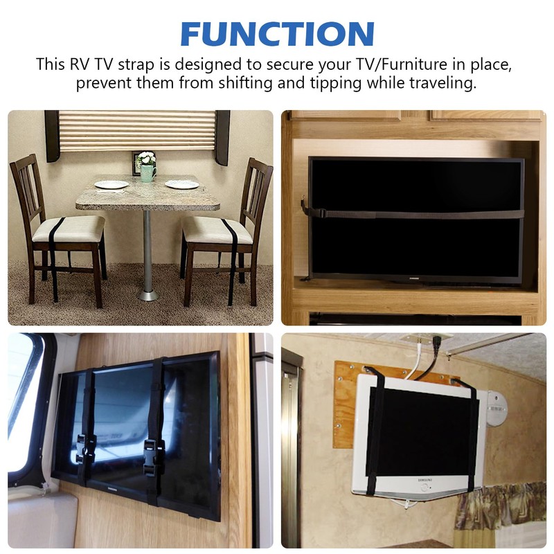 scottchen PRO RV TV Straps 74" Anti-Tip RV Furniture Safety