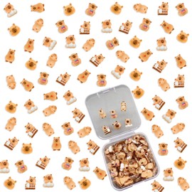 200 PCS Mini Capybara Figurines, Tiny Capybara Figures Ornaments, Adorable Animal Dollhouse Miniatures, Resin Animals for Crafting Garden Micro Landscaping DIY Decoration