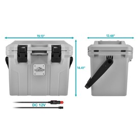 Monoprice Emperor 15 Portable Refrigerator 15L with Car Plug Adapter, 12V DC for Car/SUV/Truck/Van/RV, Chiller/Warmer, Holds Up to 19 Cans, Rotomolded Construction, Integrated Handle and Bottle Opener