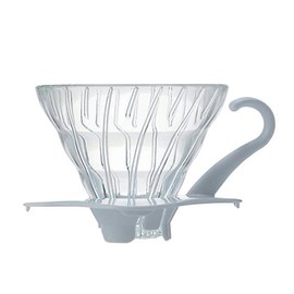 Hario V60 Glass Coffee Dripper, White, Size 1