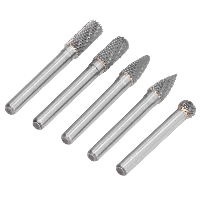 5Pcs Rotary File Bit 2 Pattern Woodworking Grinding Head Drill