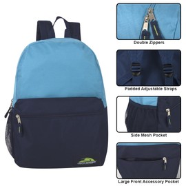 Trail maker Wholesale Backpacks 24 Backpacks for Kids, School, Adults, Sports | 18 Inch Color Block Backpacks for Men, Women, Kids (Boys Color Pack)