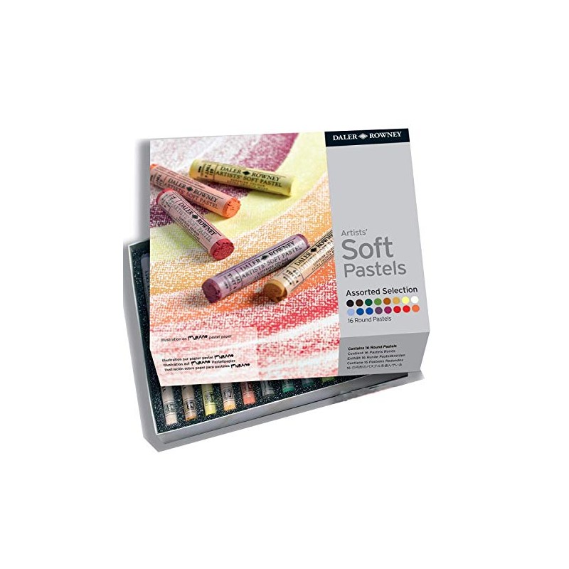 Daler-Rowney Artists Soft Pastel Set, 8 Warm Assorted Colours, Professional