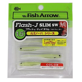 Fish Arrow(フィッシュアロー) ワーム フラッシュJ 1.5 スリム SW 1.5インチ ルミノーバグロー/シルバー #L134