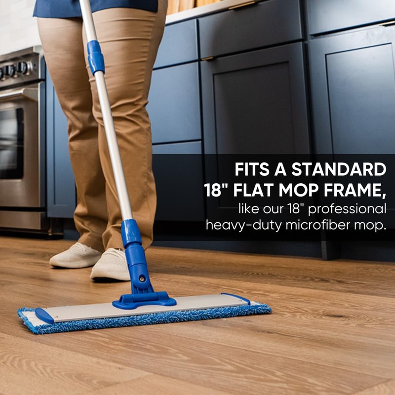 Microfiber Wholesale 18" Absorbent Microfiber Wet Mop Pad - Reusable,