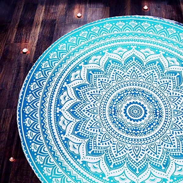 raajsee Round Beach Blanket Hippie Boho Beach Blanket Mandala Indian