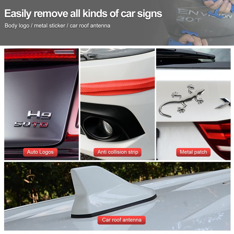 FOSHIO Plateline Removal, 3 Pcs Extra and Car Surface Logo