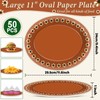 50Pcs Platos De Barro Mexicanos Mexican Fiesta Oval Paper Plates