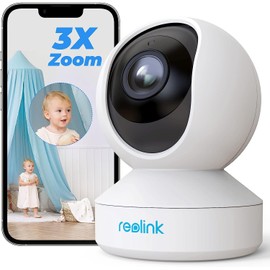 Reolink 5MP PTZ Indoor WiFi Security Camera, 2.4GHz 5GHz Dual-Band WiFi, 3X Optical Zoom WiFi CCTV Camera for Elder Pet Baby, 2 Way Audio, with SD Card Slot, E1 Zoom