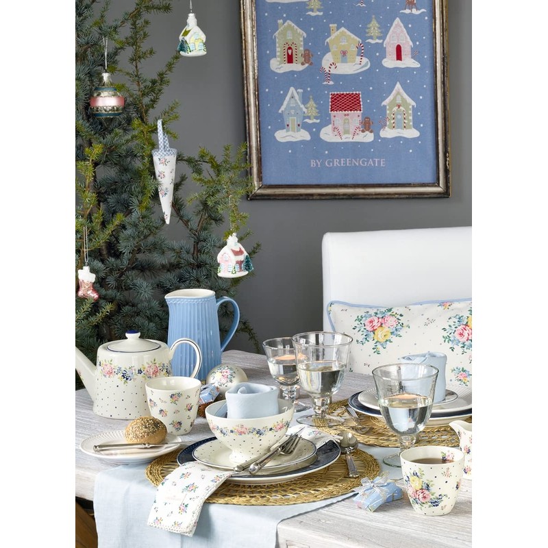 GreenGate COTTEAPPLSH2812 Laura Homes Tea Towel P.p.Dusty Blue 70 x