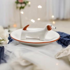 ZUHSAN Dachshund Mom Gift for Women - Dog Ring Holder Dish Jewelry Holder Dog Lover Gift for Women Friends Female Mom Grandma Aunt as Mothers Day Birthday Wedding Thanksgiving Gift