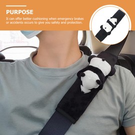 PartyKindom 4pcs Car Seat Belt Cover: Automotive Seat Belt Pads Cute Panda Safety Belt Shoulder Pad Comfortable Auto Cushion Pad Cover for Shoulder Protector Car Accessories