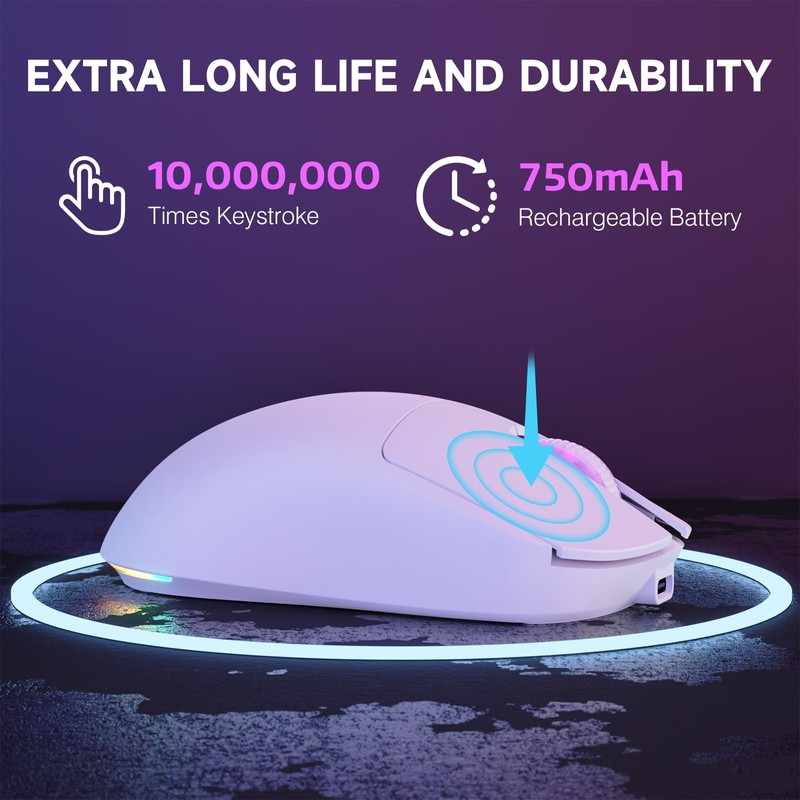 MAGIC-REFINER G6 Wireless Gaming Mouse,24000 DPI Adjustable,75g Lightweight Mouse,Tir-Mode BT/2.4G
