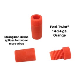 Posi-Twist® 14-24 ga. Orange Connectors. Pack of 10. Strong Non-in line splices for Two or More Wires. (Choose Your Gauge Size and Amount) (10, Posi-Twist® 14-24 ga. Orange)