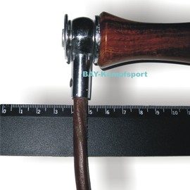 BAY® LETS JUMP 0.8 cm Thick Professional Leather Skipping Rope with 2 x Additional Weights for the Handle, Adjustable Length, with Weights, High Speed, with Swivel Ball Bearings, Leather Soul Skipping