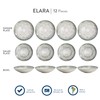 Corona 12-Piece Textured Modern Textured Finish Ceramic Dinnerware Sets, Plates