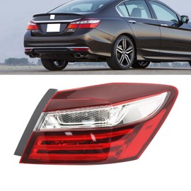 Tail Light Assembly Fit for 2016 2017 Honda Accord,Right Outer Taillight Brake Lamp Rear Light Replacement Passenger Side #HO2805108(No Bulb Socket)