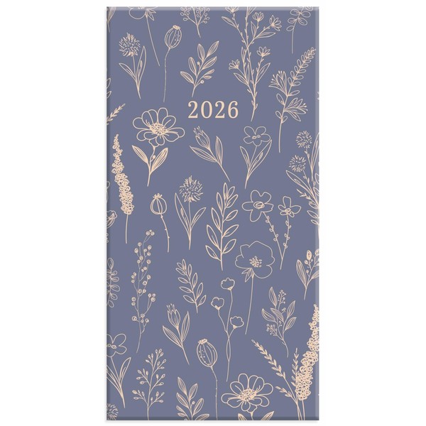 2026 Slim Week to View Diary – Floral Hardback Cover