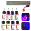 SUANGL UV Fluorescent Tattoo Ink Set, 8 Colors, 0.65fl oz
