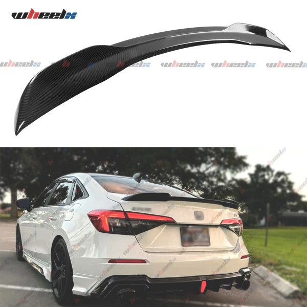 WheelX M Style Carbon Fiber High Kick Trunk Spoiler For