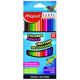Maped Color'Peps Triangular Colored Pencils, Assorted Colors, Pack of 12 (832047ZV)