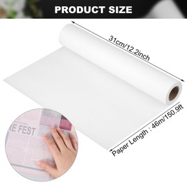 Yimomoyi Tracing Paper Roll 31cm x 46m, Drawing Paper Roll, 30 g/m² Sketching & Tracing Paper White Translucent Paper for Drawing, Sketching, Sewing Pattern and Crafts