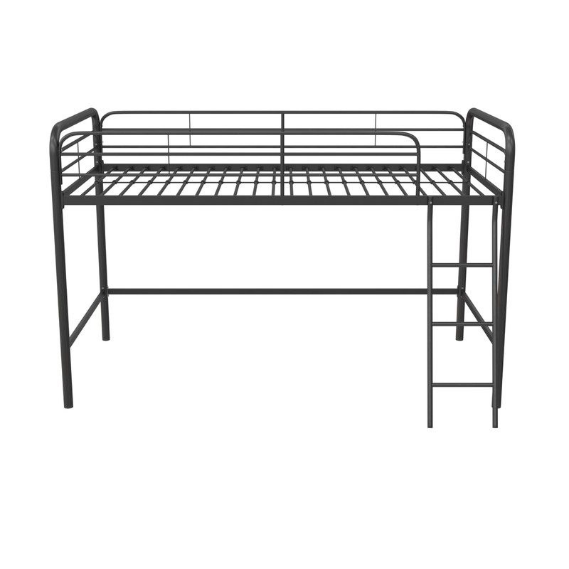 DHP Junior Loft Bed, Space-Saving Metal Frame, Black Finish, Ideal