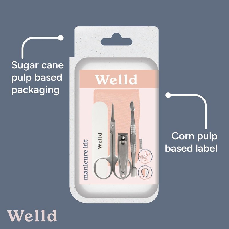 Welld Hand Manicure Kit, Nail Clipper, Nail Pusher, Fingernail Cleaner,