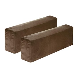sourcing map 2Pcs Stretch Armrest Covers, Polyester Soft Armchair Slipcovers Couch Recliner Arm Cover for Chair Sofa Protector, Coffee