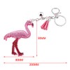 Flamingo Keychain, Elegant Pink Crystal Keychain Charm Pendant Gift Key