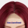 Teyu shop Peluca Mujer Larga Rizada Roja Con Encaje Frontal